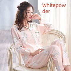 Damen Pyjama für Frühling und Herbst – Dünnes Langarm Pyjama Set aus reiner Baumwolle, Herbst Damen Wochenbett Kleidung, Hausbekleidung Pyjamas